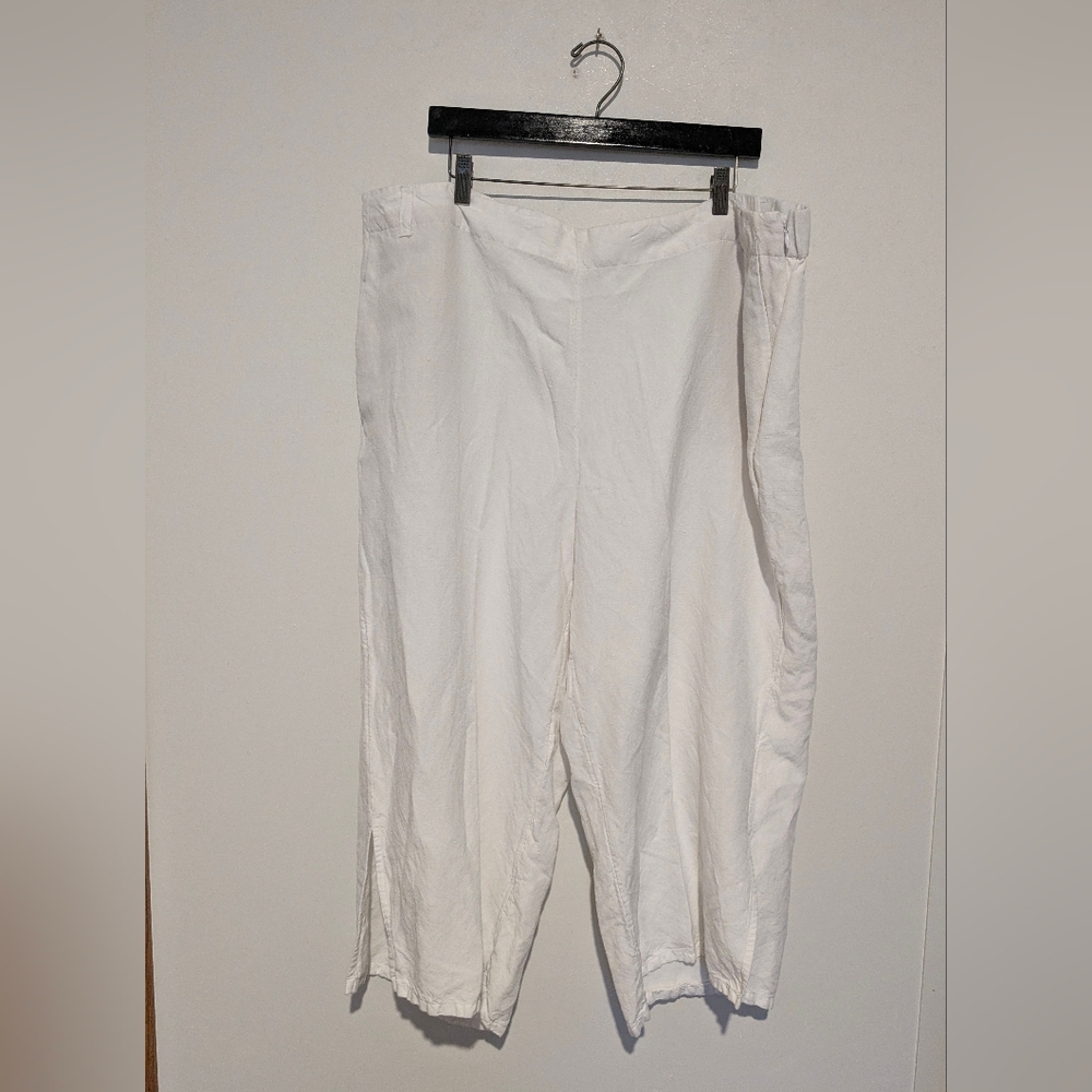 J Jill 3x Linen White Cropped Pants